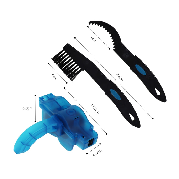 Outils de nettoyage pour chaîne de vélo, brosses et tampon à récurer, ensemble de 3