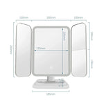 Miroir de Maquillage Carré Pliant à LED Simple et Élégant, Lampe Monochromatique à Brancher, Lampe Monochromatique Modèle Rechargeable, Lampe Tricolore Modèle Rechargeable