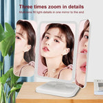 Miroir de Maquillage Carré Pliant à LED Simple et Élégant, Lampe Monochromatique à Brancher, Lampe Monochromatique Modèle Rechargeable, Lampe Tricolore Modèle Rechargeable