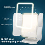 Miroir de Maquillage Carré Pliant à LED Simple et Élégant, Lampe Monochromatique à Brancher, Lampe Monochromatique Modèle Rechargeable, Lampe Tricolore Modèle Rechargeable