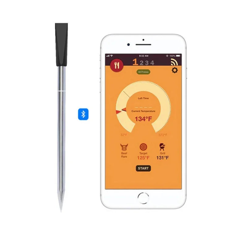 Thermomètre intelligent sans fil Bluetooth pour four à barbecue, plage de température des aliments : 0-100 degrés