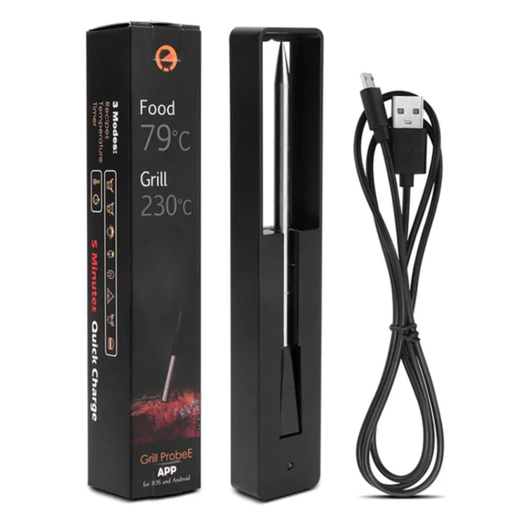 Thermomètre intelligent sans fil Bluetooth pour four à barbecue, plage de température des aliments : 0-100 degrés