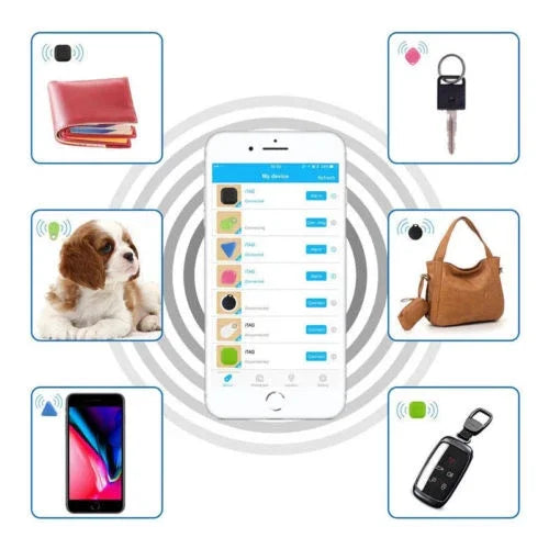 Alarme pour portefeuille, porte-clés, mini-traceur intelligent Bluetooth pour animaux et enfants, idéal pour voiture, moto ou autres.