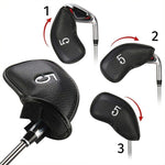 Set de 12 casquettes de golf en cuir PU, texture litchi noire