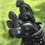 Set de 12 casquettes de golf en cuir PU, texture litchi noire