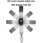 Miroir de maquillage lumineux LED rond double face de bureau, miroir grossissant relevable, plan + grossissement 3x (modèle à piles 7 pouces), plan + grossissement 5x (modèle à piles 7 pouces), plan + grossissement 7x (modèle à piles 7 pouces)
