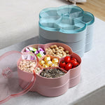 Boîte de rangement transparente pour bonbons de mariage, snacks et fruits secs en forme de fleur, simple couche, double couche