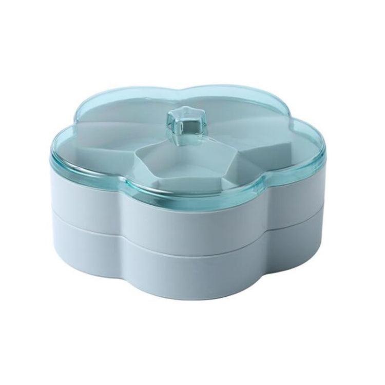 Boîte de rangement transparente pour bonbons de mariage, snacks et fruits secs en forme de fleur, simple couche, double couche
