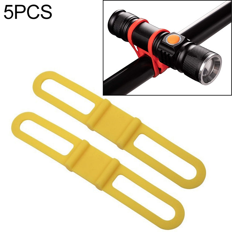 5 sangles en silicone pour lampe de vélo de route de montagne, support élastique pour téléphone et lampe de poche