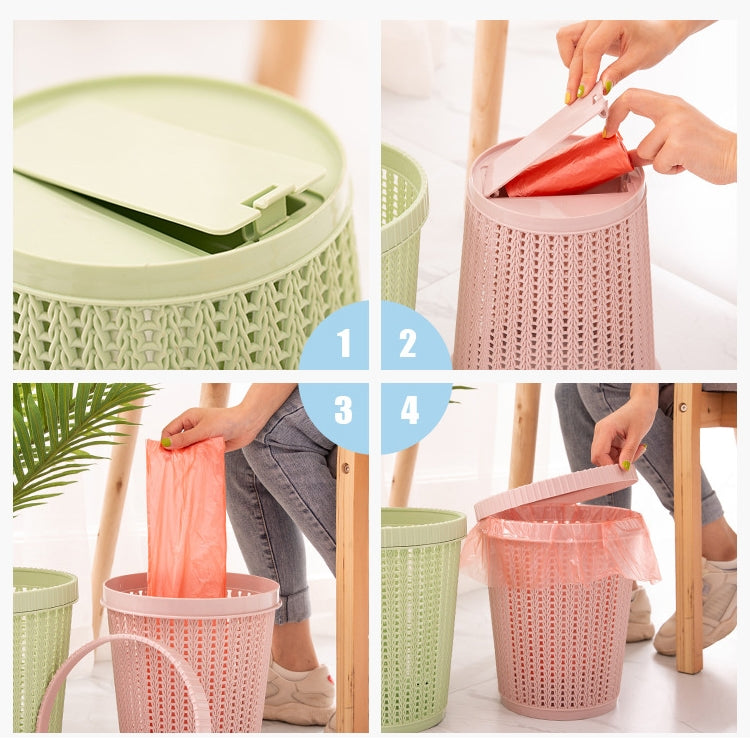 Poubelle de cuisine amovible en plastique avec boîte à sacs poubelles intégrée