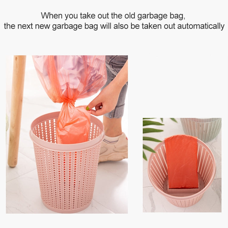 Poubelle de cuisine amovible en plastique avec boîte à sacs poubelles intégrée