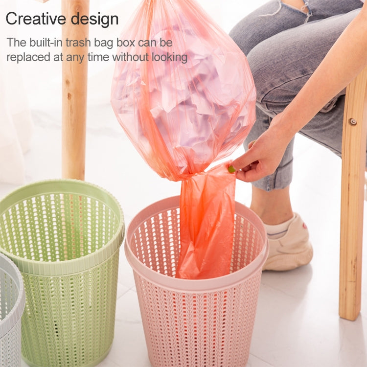 Poubelle de cuisine amovible en plastique avec boîte à sacs poubelles intégrée