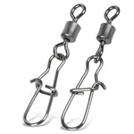 Lot de 10 connecteurs de pêche en acier inoxydable avec émerillons à roulement, accessoires de pêche, 12(17mm), 10(20mm), 8(22mm), 7(25mm), 6(26mm), 5(29mm), 4(30mm), 3(34mm), 2(36mm), 1(40mm)
