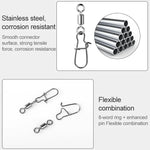 Lot de 10 connecteurs de pêche en acier inoxydable avec émerillons à roulement, accessoires de pêche, 12(17mm), 10(20mm), 8(22mm), 7(25mm), 6(26mm), 5(29mm), 4(30mm), 3(34mm), 2(36mm), 1(40mm)