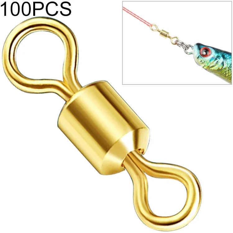 100 PIÈCES Matériel de Pêche Accessoires Emerillons Zimu Emerillon Plaqué Or Accessoires de Pêche, Longueur 1,1cm, Longueur 1,0cm, Longueur 0,9cm, Longueur 0,8cm