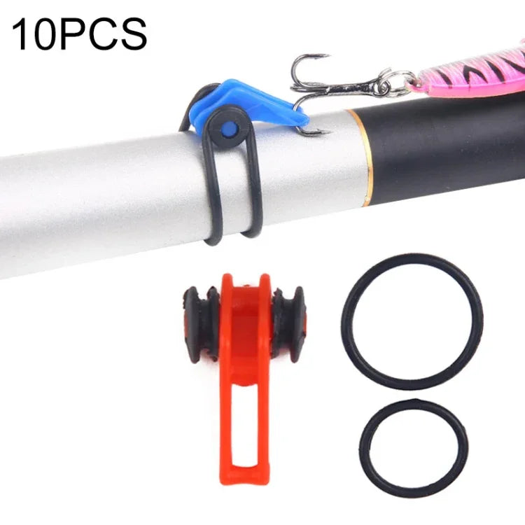 10 Pcs/Sac Support de canne à pêche en plastique pour canne à pêche, leurres de pêche, porte-appât de sécurité, équipement de pêche, rouge, violet, noir, bleu, jaune, rose, orange, vert