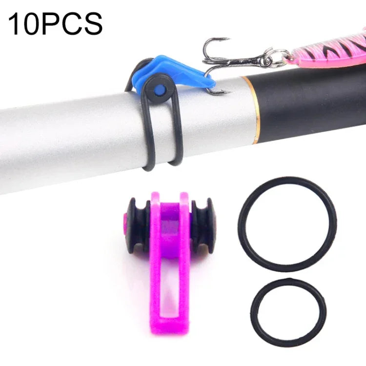 10 Pcs/Sac Support de canne à pêche en plastique pour canne à pêche, leurres de pêche, porte-appât de sécurité, équipement de pêche, rouge, violet, noir, bleu, jaune, rose, orange, vert