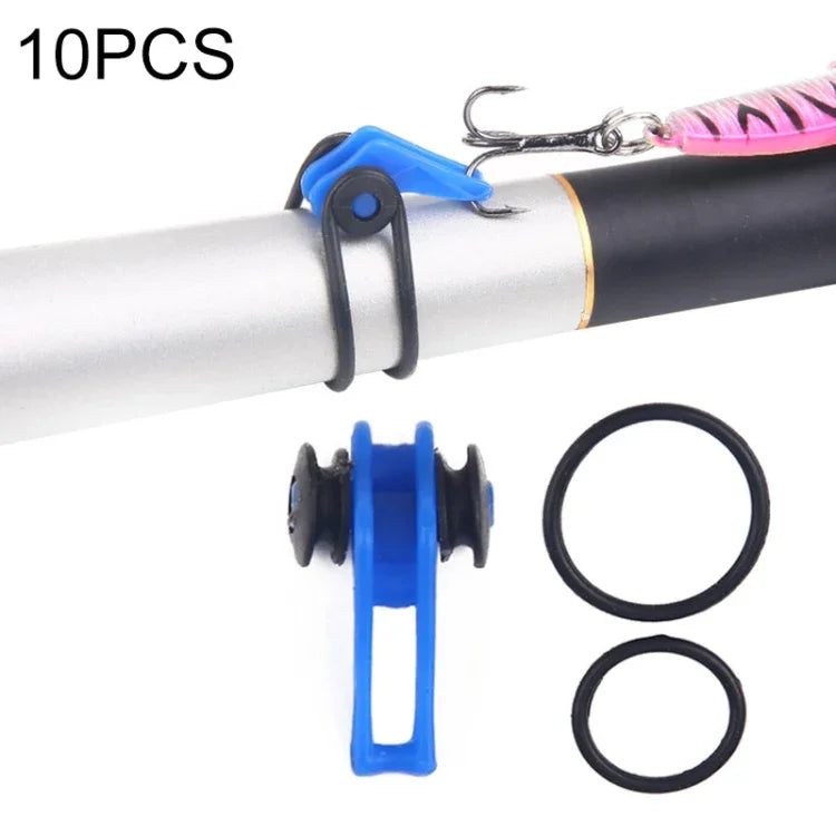 10 Pcs/Sac Support de canne à pêche en plastique pour canne à pêche, leurres de pêche, porte-appât de sécurité, équipement de pêche, rouge, violet, noir, bleu, jaune, rose, orange, vert