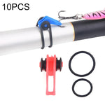 10 Pcs/Sac Support de canne à pêche en plastique pour canne à pêche, leurres de pêche, porte-appât de sécurité, équipement de pêche, rouge, violet, noir, bleu, jaune, rose, orange, vert