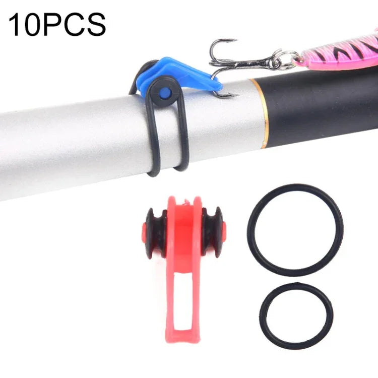 10 Pcs/Sac Support de canne à pêche en plastique pour canne à pêche, leurres de pêche, porte-appât de sécurité, équipement de pêche, rouge, violet, noir, bleu, jaune, rose, orange, vert