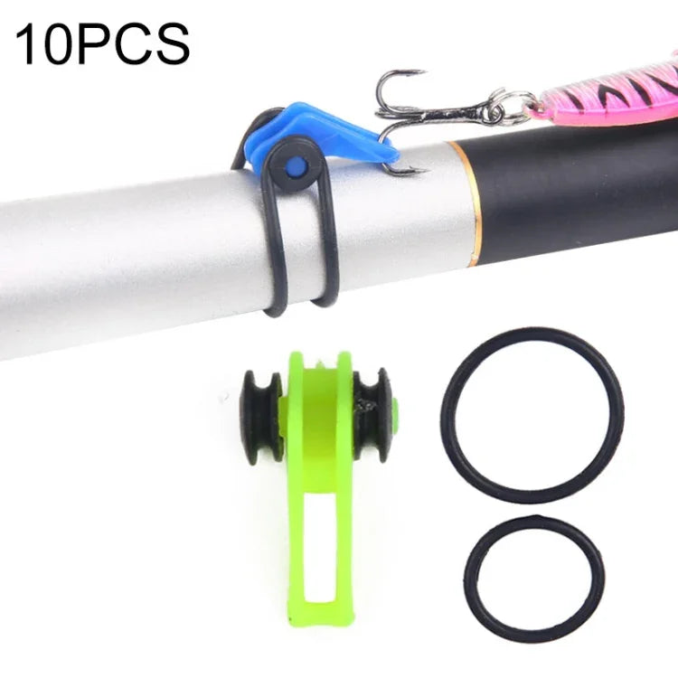 10 Pcs/Sac Support de canne à pêche en plastique pour canne à pêche, leurres de pêche, porte-appât de sécurité, équipement de pêche, rouge, violet, noir, bleu, jaune, rose, orange, vert