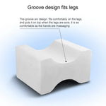 Coussin orthopédique en mousse à mémoire en forme de coin pour genou, pour dormir, soulagement de la douleur sciatique, dos, hanche, articulation, coussin de soutien contour cuisse jambe, Blanc, Blanc+bandage, Bleu marine à carreaux+bandage