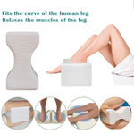 Coussin orthopédique en mousse à mémoire en forme de coin pour genou, pour dormir, soulagement de la douleur sciatique, dos, hanche, articulation, coussin de soutien contour cuisse jambe, Blanc, Blanc+bandage, Bleu marine à carreaux+bandage