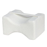 Coussin orthopédique en mousse à mémoire en forme de coin pour genou, pour dormir, soulagement de la douleur sciatique, dos, hanche, articulation, coussin de soutien contour cuisse jambe, Blanc, Blanc+bandage, Bleu marine à carreaux+bandage