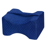 Coussin orthopédique en mousse à mémoire en forme de coin pour genou, pour dormir, soulagement de la douleur sciatique, dos, hanche, articulation, coussin de soutien contour cuisse jambe, Blanc, Blanc+bandage, Bleu marine à carreaux+bandage