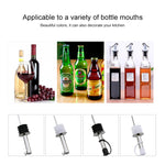 5 bouchons de bouteille en verre, bouchons d'huile en acier inoxydable, bouchons en silicone, embout droit chapeau blanc, bouchon automatique chapeau blanc, embout droit chapeau noir, bouchon automatique chapeau noir