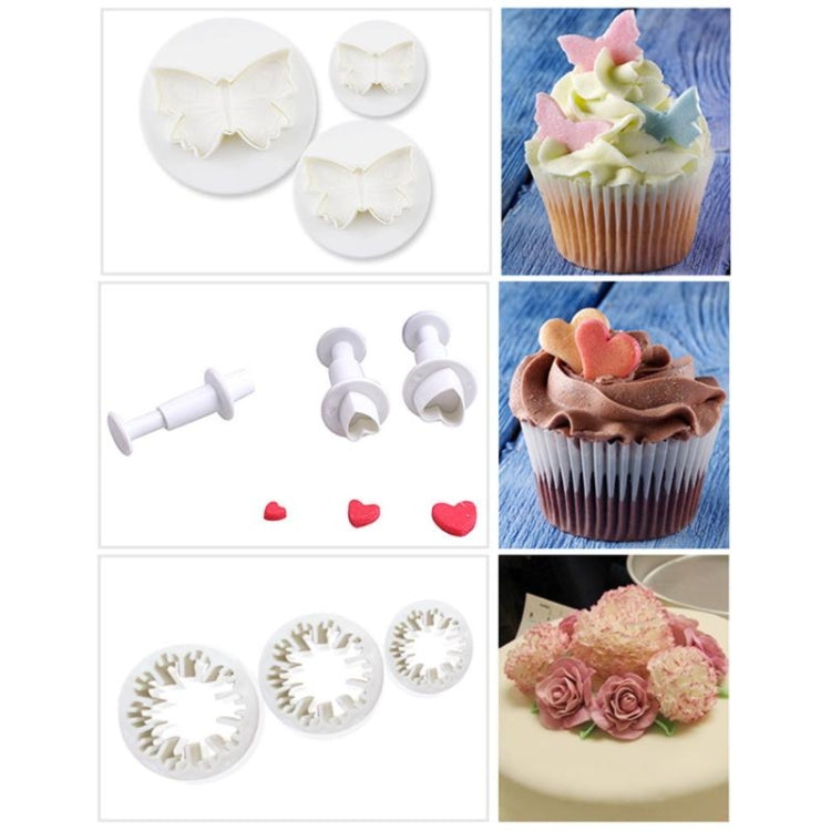 Ustensiles de Décoration de Gâteaux Emporte-pièces à Piston pour Fondant Moule à Biscuits Accessoires de Pâtisserie, Ustensiles de Décoration de Gâteaux