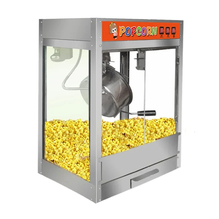 Machine à pop-corn électrique commerciale à manivelle, casserole à pop-corn manuelle