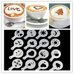 32 PCS Pochoirs à café Filtre à café Machine à cappuccino Moules Gabarits Saupoudrer de fleurs Tampon de pulvérisation Outils de cuisson, 32 PCS