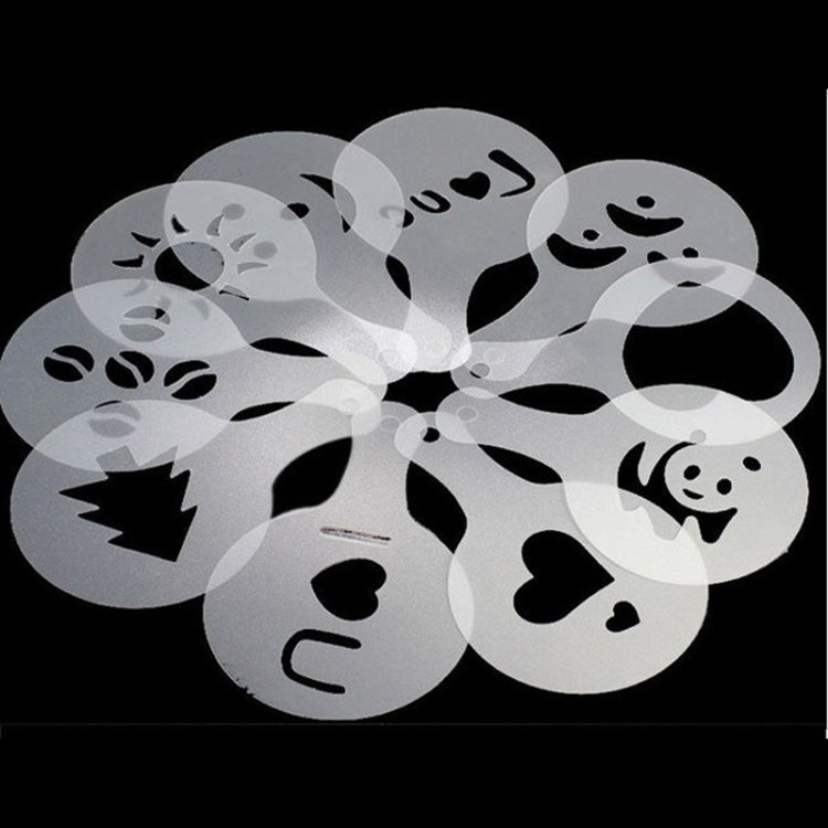 32 PCS Pochoirs à café Filtre à café Machine à cappuccino Moules Gabarits Saupoudrer de fleurs Tampon de pulvérisation Outils de cuisson, 32 PCS
