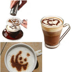 32 PCS Pochoirs à café Filtre à café Machine à cappuccino Moules Gabarits Saupoudrer de fleurs Tampon de pulvérisation Outils de cuisson, 32 PCS