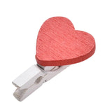 50 mini pinces à linge décoratives en bois en forme de cœur rouge pour photos, cartes postales, loisirs créatifs