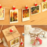 50 mini pinces à linge décoratives en bois en forme de cœur rouge pour photos, cartes postales, loisirs créatifs