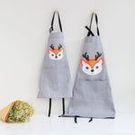 Tablier parent-enfant sans manches en coton à motif d'animaux de dessin animé, tablier pour enfants S, tablier pour adultes L
