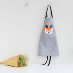 Tablier parent-enfant sans manches en coton à motif d'animaux de dessin animé, tablier pour enfants S, tablier pour adultes L