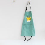 Tablier parent-enfant sans manches en coton à motif d'animaux de dessin animé, tablier pour enfants S, tablier pour adultes L