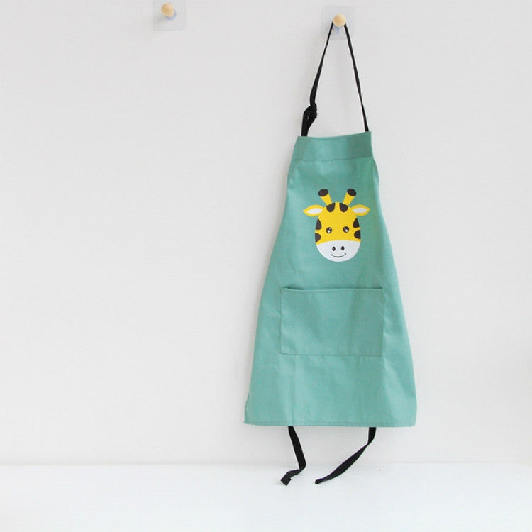 Tablier parent-enfant sans manches en coton à motif d'animaux de dessin animé, tablier pour enfants S, tablier pour adultes L