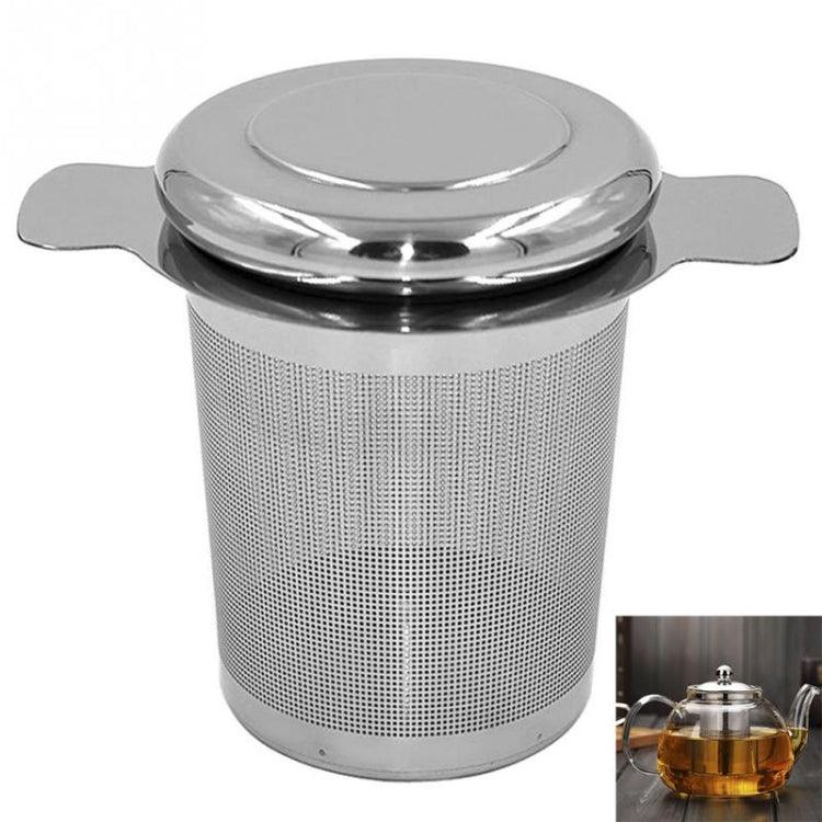 Infuseur à thé en acier inoxydable avec couvercle en guise de soucoupe, passoire à thé en acier inoxydable