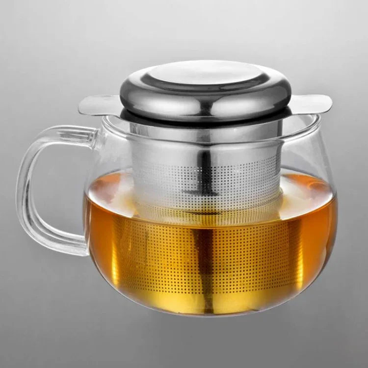 Infuseur à thé en acier inoxydable avec couvercle en guise de soucoupe, passoire à thé en acier inoxydable