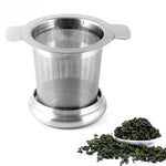 Infuseur à thé en acier inoxydable avec couvercle en guise de soucoupe, passoire à thé en acier inoxydable