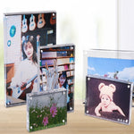 Cadre photo magnétique rectangulaire transparent en acrylique créatif pour anniversaire, 55x82mm, 60x90mm, 75x105mm, 89x128mm, 102x153mm, 128x178mm, 150x210mm, 254x203mm, 210x297mm
