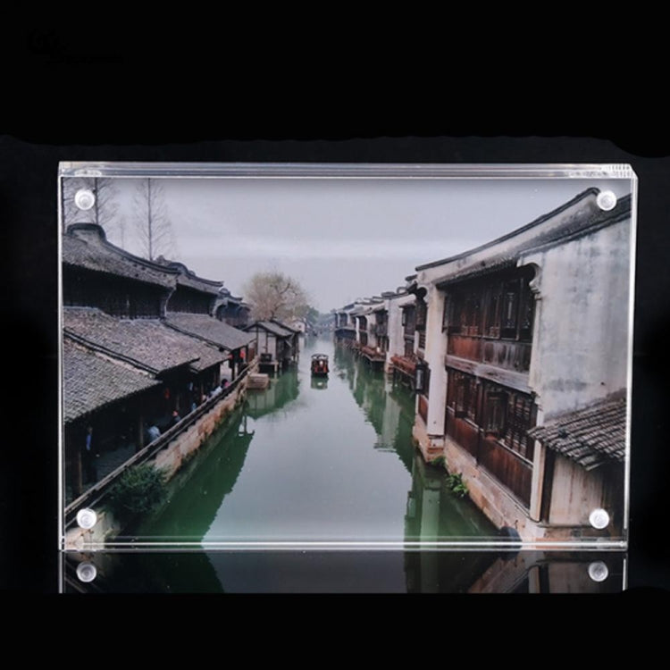 Cadre photo magnétique rectangulaire transparent en acrylique créatif pour anniversaire, 55x82mm, 60x90mm, 75x105mm, 89x128mm, 102x153mm, 128x178mm, 150x210mm, 254x203mm, 210x297mm