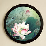 Cadre photo rond mural suspendu Cadeaux créatifs Décoration d'intérieur Support de cadre photo en bois, 10 pouces