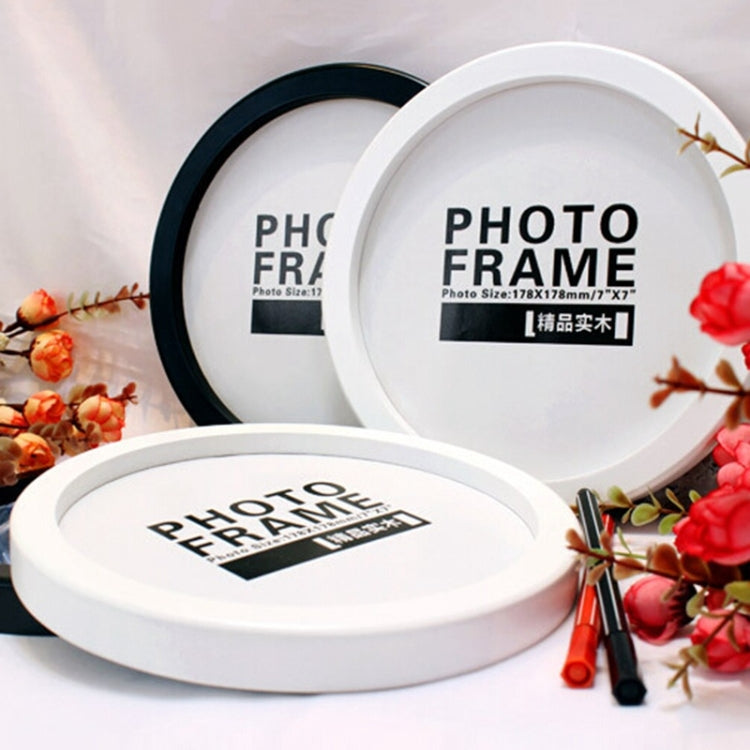 Cadre photo rond mural suspendu Cadeaux créatifs Décoration d'intérieur Support de cadre photo en bois, 10 pouces