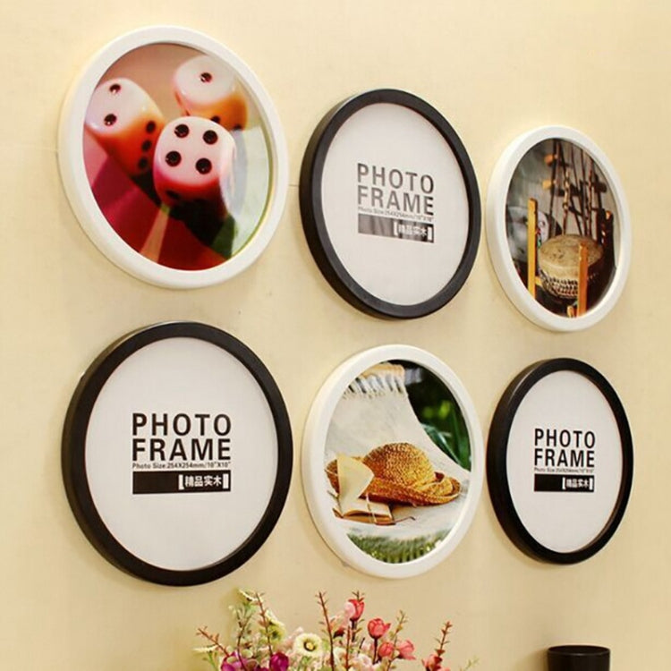 Cadre photo rond mural suspendu Cadeaux créatifs Décoration d'intérieur Support de cadre photo en bois, 10 pouces