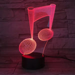 Lampe de table décorative lumineuse tactile LED 3D en forme de note de musique, changement de couleur